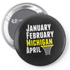 January February Michigan April - March Madness Basketball Pin-back button