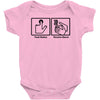 push button receive bacon t shirt funny awesome nerdy geeky humor tee Baby Onesie