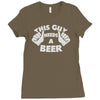 this guy needs a beer Ladies Fitted T-Shirt