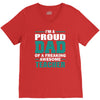 proud dad of a freaking awesome teacher. father's day gift for dad. V-Neck Tee