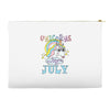 unicorns are born in july cute unicorn Accessory Pouches