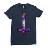 inverted galaxy cross funny  religion banter space fashion new Ladies Fitted T-Shirt
