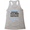 happily married to a man kicking the crap outta stomach cancer Racerback Tank