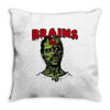 zombie brains Throw Pillow