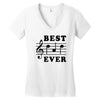 Best Dad Ever Funny Music Note Women's V-Neck T-Shirt