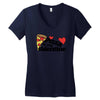 pizza is my valentine Women's V-Neck T-Shirt