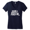 han shot first Women's V-Neck T-Shirt