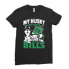 my husky is in charge! Ladies Fitted T-Shirt