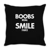 boobs real smile fake Throw Pillow
