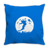 skiier moon moonlight silhouett Throw Pillow