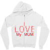 i love my mum red Zipper Hoodie