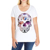 Colorful Skull Ladies Curvy T-Shirt