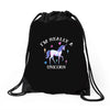 i'm really a unicorn Drawstring Bags