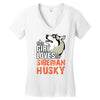 This Girl Loves Siberian Husky Women's V-Neck T-Shirt