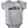 evolution of a cyclist mens black or blue cycling t shirt bike Baby Onesie
