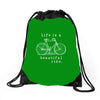 life is a beautiful ride Drawstring Bags