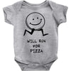 will run for pizza Baby Onesie