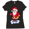 father christmas ringing xmas bells santa Ladies Fitted T-Shirt