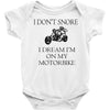 motorbike i don't snore biker's biker Baby Onesie