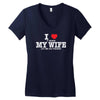 i love when my wife let me go fishing Women's V-Neck T-Shirt