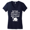 anything unrelated to elephants is irrelephant Women's V-Neck T-Shirt