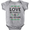Love Actually Is All Around Ugly Christmas for light Baby Bodysuit