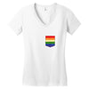 LGBT Pocket Rainbow Colors Women's V-Neck T-Shirt
