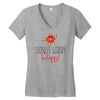 donut worry, be happy Women's V-Neck T-Shirt