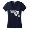 detroit city smoking gun Women's V-Neck T-Shirt
