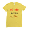 el jefe needs coffee Ladies Fitted T-Shirt