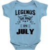 Legends Are Born In July Baby Onesie