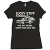 your days end funeral skull skeleton hearse Ladies Fitted T-Shirt