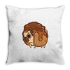 pancake pug Throw Pillow