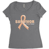 Survivor Of Uterine Cancer Women's Triblend Scoop T-shirt