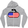 usa curling Zipper Hoodie