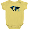 World Map Design Baby Bodysuit