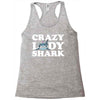crazy lady shark Racerback Tank