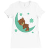 brown sleep Ladies Fitted T-Shirt