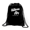 beer pong champion Drawstring Bags