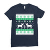 reindeer christmas ugly sweater Ladies Fitted T-Shirt