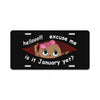 January Peeking Out Baby Girl License Plate