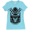 samurai skull Ladies Fitted T-Shirt