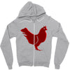 chiken red Zipper Hoodie