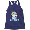 unicorns are born in october cute unicorn Racerback Tank