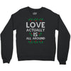Love Actually Is All Around Ugly Christmas for dark Crewneck Sweatshirt