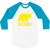 beer t shirt bear plus deer funny tee drinking college humor party shi 3/4 Sleeve Shirt