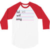 practice your texting 3/4 Sleeve Shirt