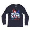 navy dad Long Sleeve Shirts