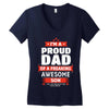proud dad son Women's V-Neck T-Shirt