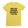 surely not everybody was kung fu fighting Ladies Fitted T-Shirt